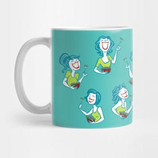 Ladies Laughing at Salad Mug